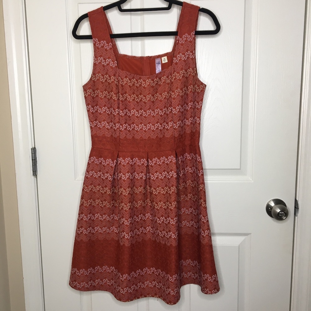 Orange embroidered dress